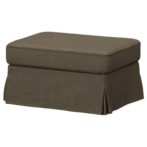 EKTORP Footstool with storage, Kilanda grey-brown