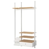 ELVARLI shelf, white & bamboo, modern, multi-level design, adjustable, versatile storage.