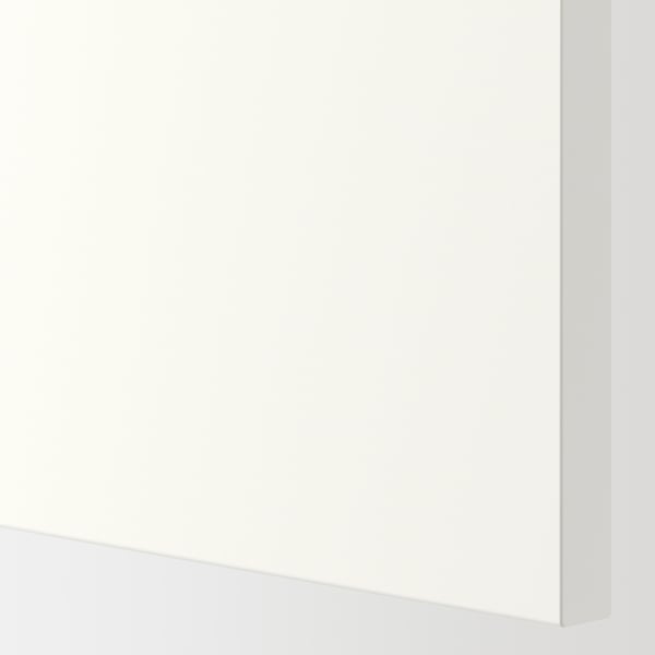 Crisp white ENHET cabinet with integrated oven space, sleek drawer, robust build.