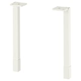 Two ENHET white metal legs, rectangular, adjustable.
