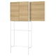 ENHET storage combo: two wooden cabinets, white metal stand, light wood finish.