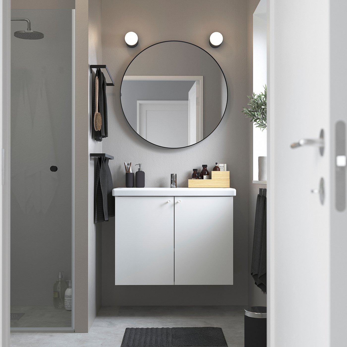 Enhet Tvallen Wash Basin Cabinet With 2 Doors White Pilkan Tap Ikea