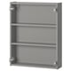 Gray ENHET minimalist wall cabinet with 2 open shelves for storage.