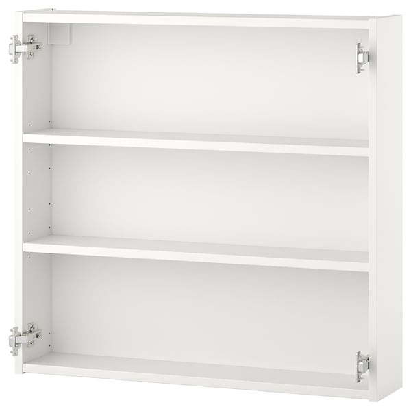 White ENHET wall cabinet - 3 shelves, modern design, simple storage.