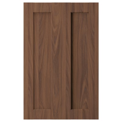 ENKÖPING walnut brown wooden cabinet door - natural grain, horizontal panels, flat design.