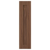 Depicts a brown walnut ENKÖPING cabinet door with a vertical recessed pull handle. Its rectangular, framed, and a subtle wood grain pattern.