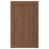 ENKÖPING brown walnut wood cabinet door. Classic style with durable brown foil finish. Rectangular shape.