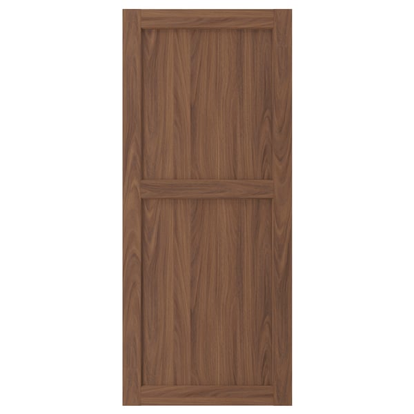 ENKÖPING brown walnut cabinet door, efficient design, durable foil, fiberboard frame.