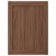 A dark brown wooden cabinet door with a classic, framed design.