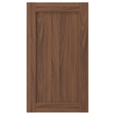 ENKÖPING: walnut wooden cabinet door, rectangular with simple frame, rich brown.