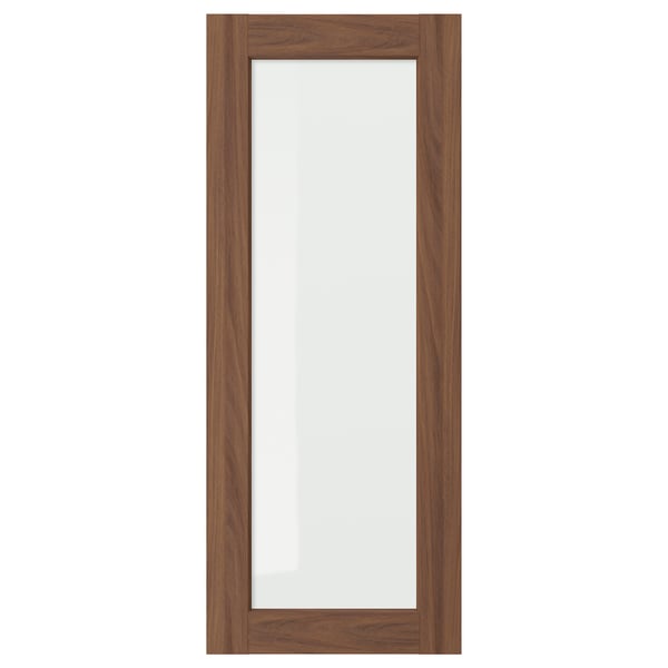 Enkoping: brown walnut, rectangular mirror with wooden frame.