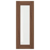 ENKÖPING brown walnut cabinet door with a wooden frame and clear glass panel, classic and durable design.