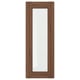 ENKÖPING brown walnut cabinet door with a wooden frame and clear glass panel, classic and durable design.