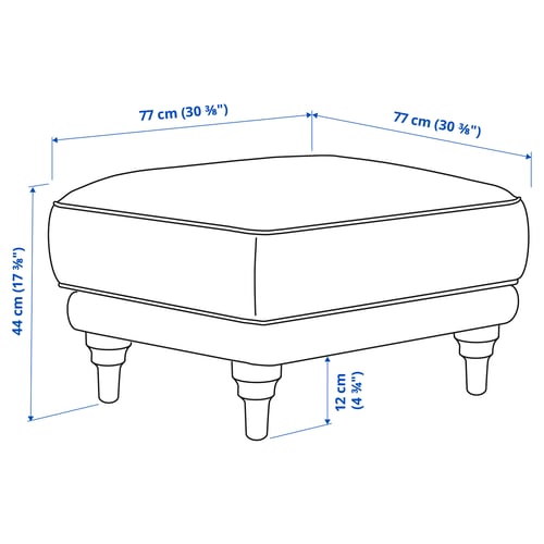ESSEBODA Footstool, Knäbäck/anthracite birch
