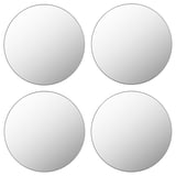 Four round mirrors in light grey with simple black edges arranged in a 2x2 grid.