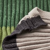 Cozy striped chenille throw, soft & stretchy, recycled polyester.