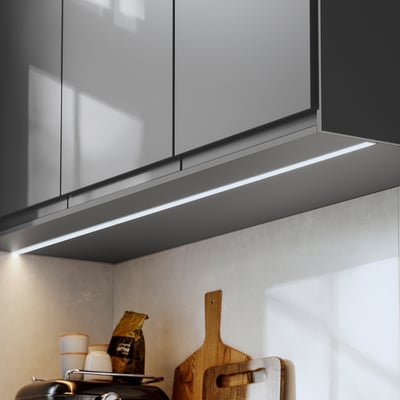 FÖRBÄTTRA Cover panel for lighting, dark grey, 221 cm