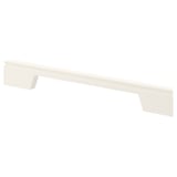 A white kitchen cabinet plinth, made from fiberboard with a plastic finish, featuring cut-outs for ventilation or built-in appliances.