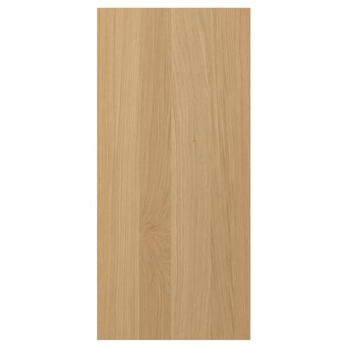 FORSBACKA oak veneer kitchen panel, natural warm wood, rectangular shape, sleek design.