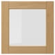 Option: Square wooden frame in warm oak with clear glass center, classic design.