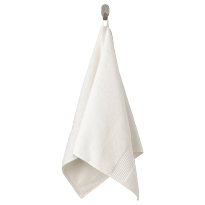 White FREDRIKSJÖN towel - thick, plush, 100% cotton with elegant border.
