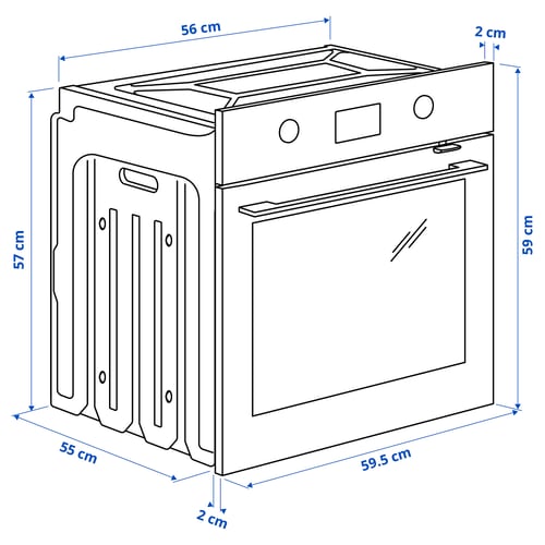 FRILLESBO True fan oven, added steam function bake function/black IKEA 500