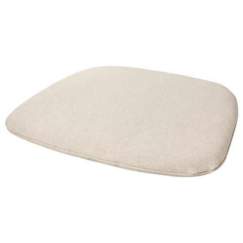 FRYKSÅS cream cushion, soft, round, beige, zip-up cover, fits rattan chair, eco-friendly materials.