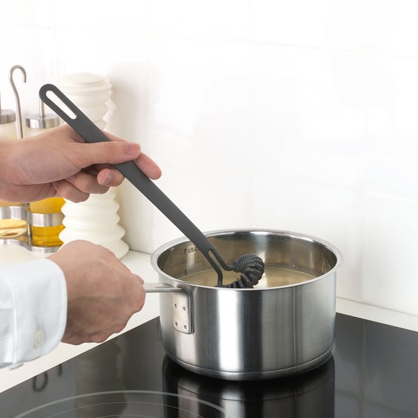 Stirring food with spatula.