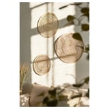 GILLSTAD Wall decoration, set of 3, sedge handmade