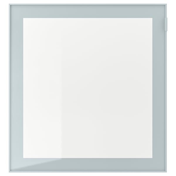 GLASSVIK light blue frame, clear glass, square shape, sleek design.