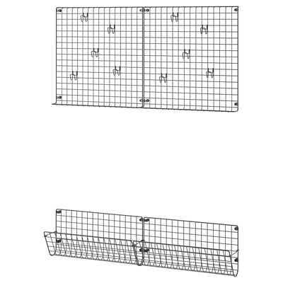 GREJIG Hallway furniture, set of 4, grey