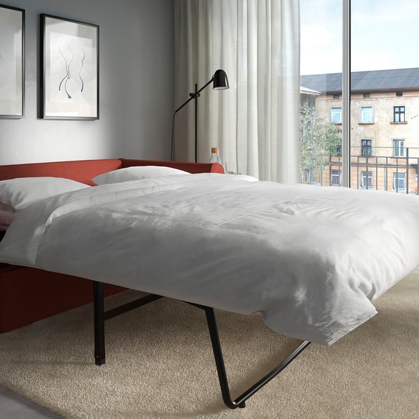 GRÖNLID 2-seat sofa-bed, Ljungen light red