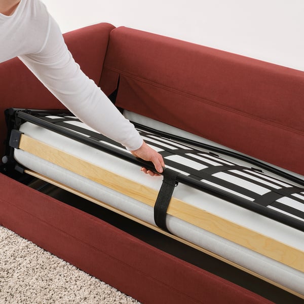 GRÖNLID 2-seat sofa-bed, Ljungen light red