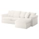 GRÖNLID 3-seat sofa-bed, with chaise longue/Inseros white