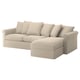 GRÖNLID 3-seat sofa-bed, with chaise longue/Sporda natural