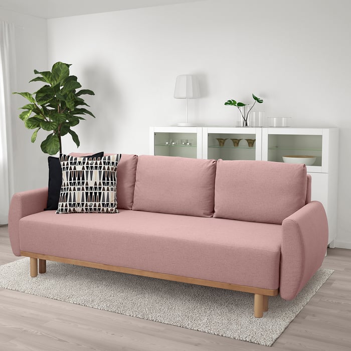 GRUNNARP 3seat sofabed, pink IKEA