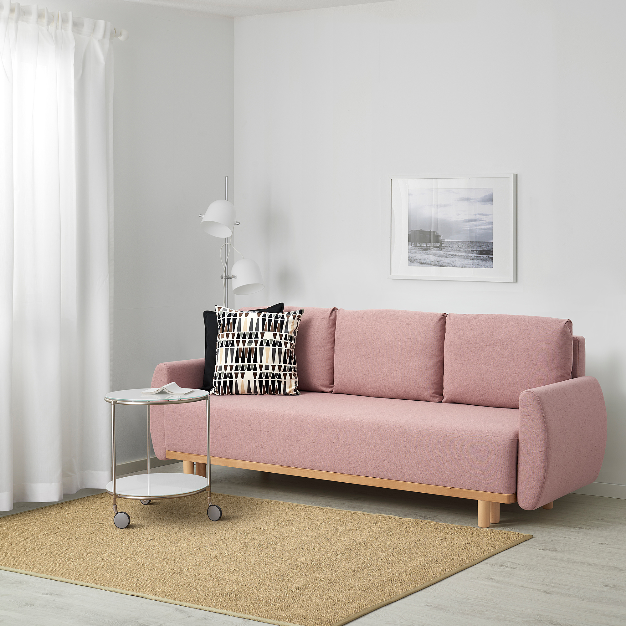 GRUNNARP 3seat sofabed, Pink IKEA