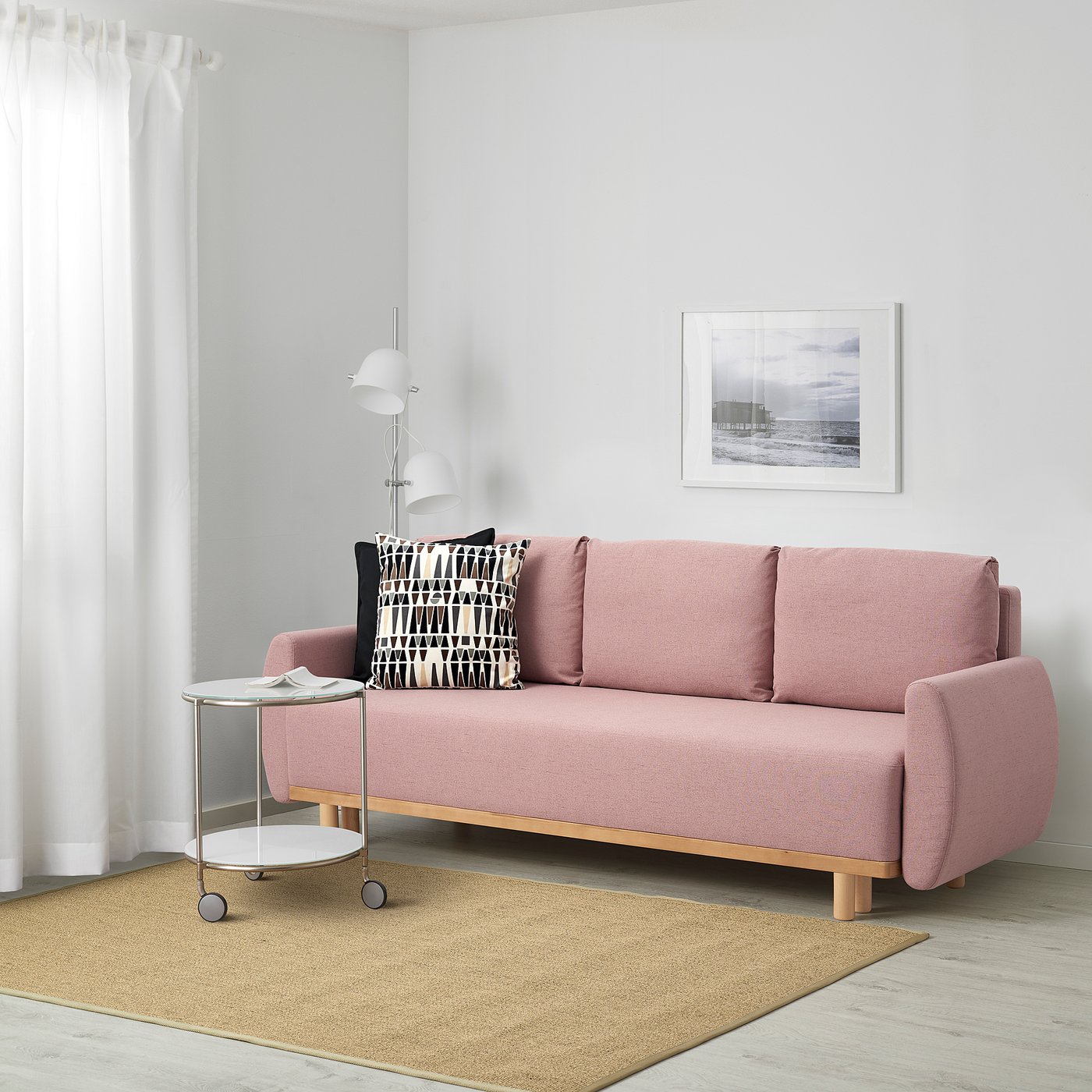 GRUNNARP 3seat sofabed, Pink IKEA