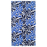GULYXNE: blue floral beach towel, rectangular, 100% cotton.