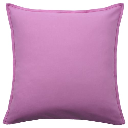GURLI: bright pink square cushion cover, simple design, 100% cotton.