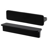 Black modern rectangular kitchen handles. Made of smooth aluminum with powder coating, sleek design.