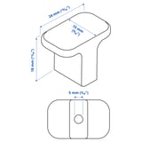 Illustration with measurements for the product: HACKÅS.