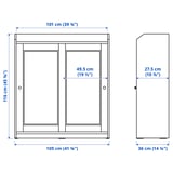 Illustration with measurements for the product: HAUGA.
