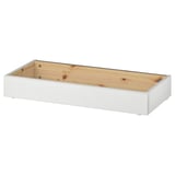 HAVSTA white wooden shelf with pine interior, rectangular shape, and sleek design.