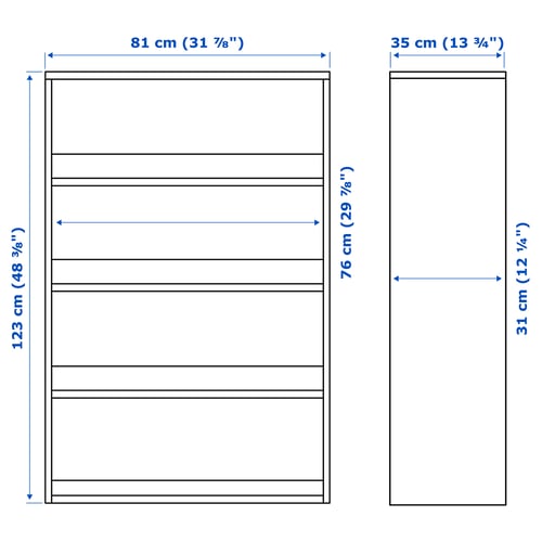 Illustration with measurements for the product: HAVSTA.