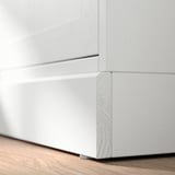 White HAVSTA sideboard corner, brushed pine, clean design.