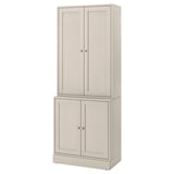 HAVSTA light gray pine cabinet: 2 double door units, scandinavian design, brushed finish.
