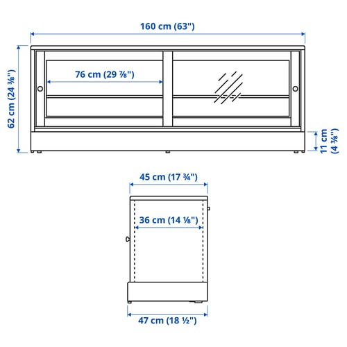 Illustration with measurements for the product: HAVSTA.