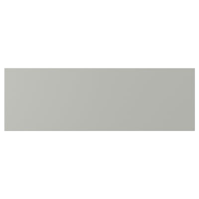 Light grey flat kitchen cabinet front, rectangular, smooth.