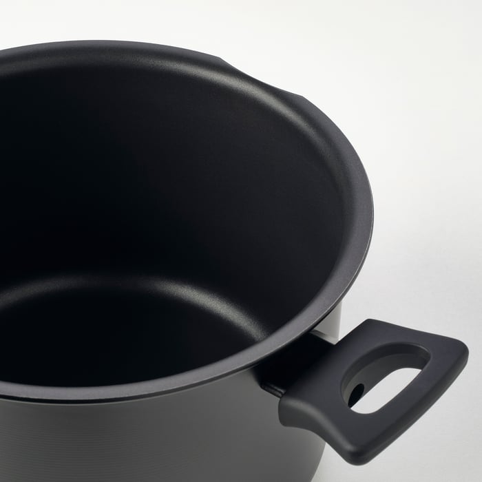 HEMLAGAD Pot with lid, black, 5 l IKEA
